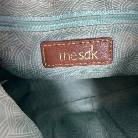 The Sak Camila Leather Multi Color Crossbody Handbag Purse Bag White Tan Brown - Picture 6 of 8